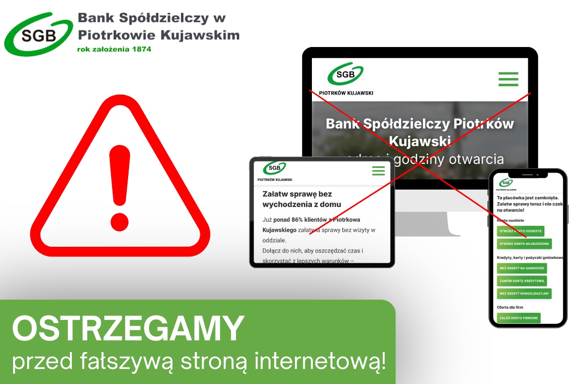 UWAGA! Fałszywa strona internetowa